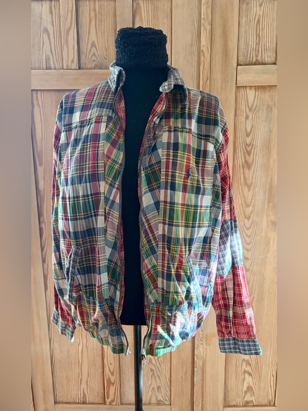 Multi-Color Plaid Women's Bomber Jacket